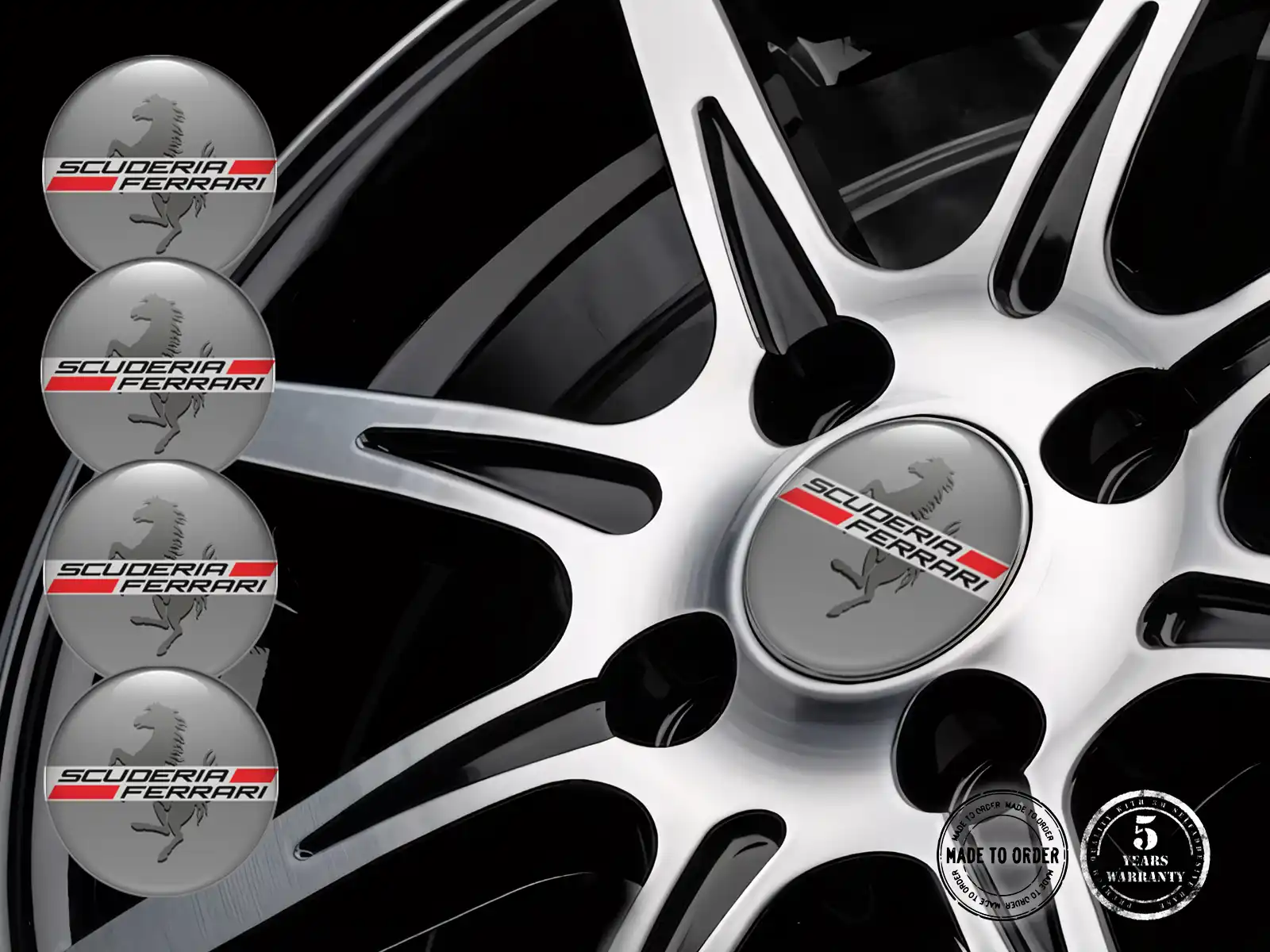 Ferrari Aufkleber Dome Stil Premium Radlogos
